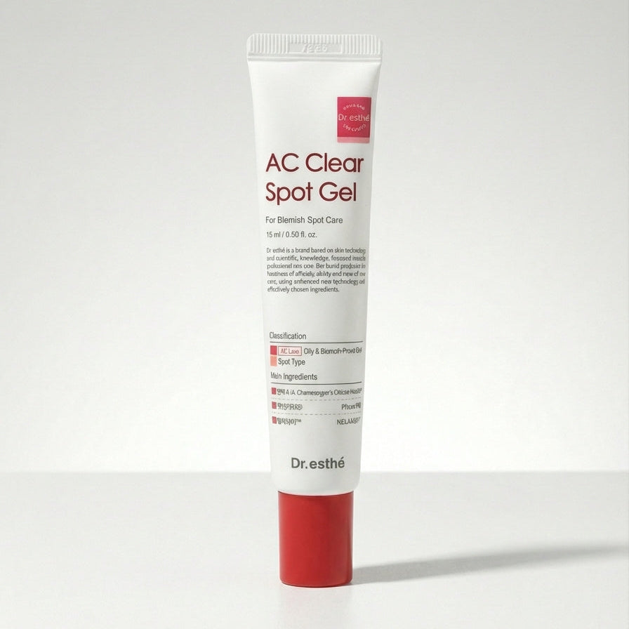 Tube of Dr. Esthel AC Clear Spot Gel on a white background