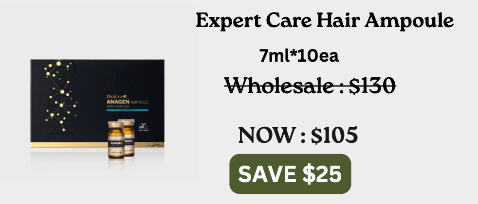 Expert Care Hair Ampoule packaging with pricing and discount information on a white background