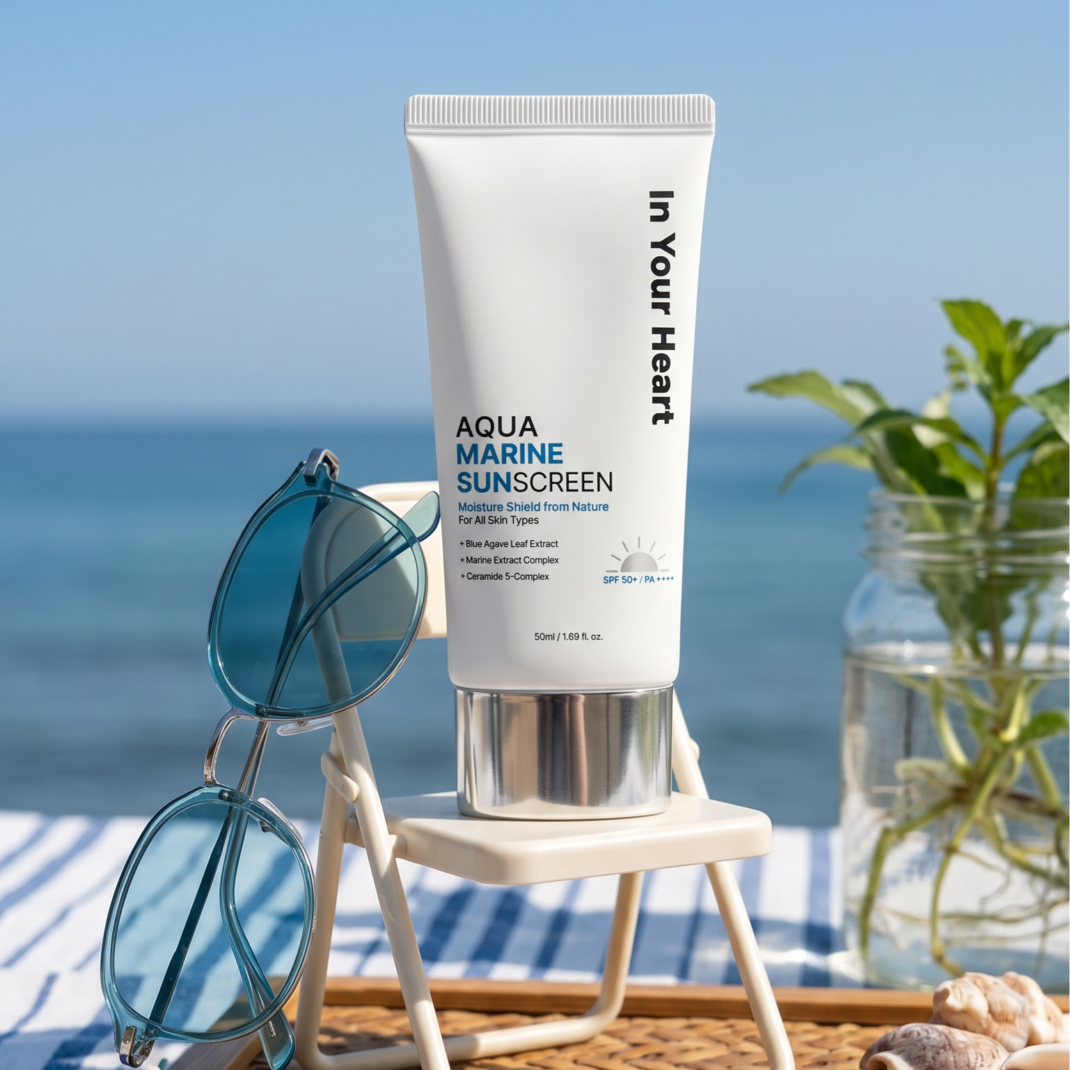 In Your Heart Aqua Marine Sunscreen seaside