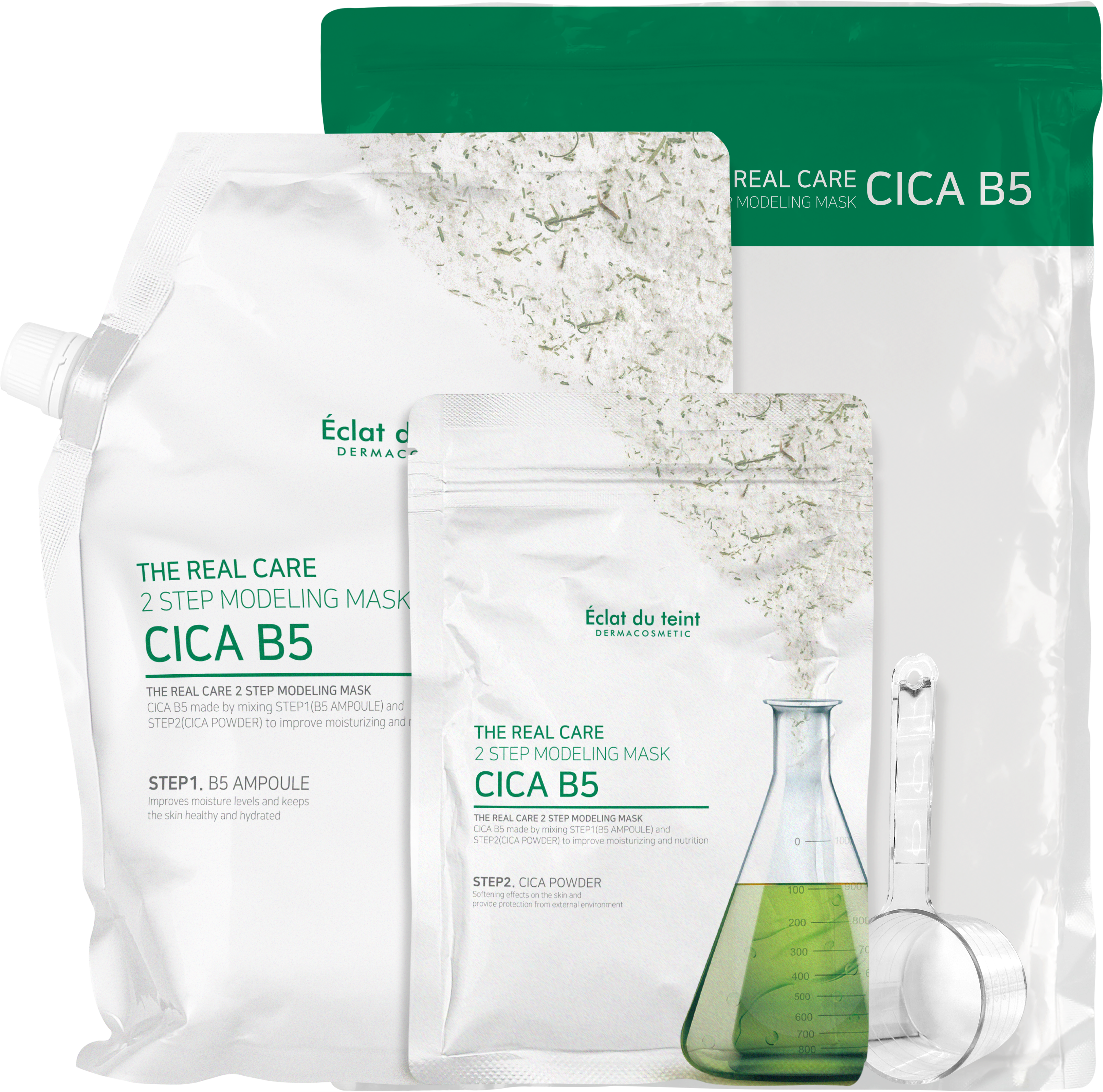 Éclat du teint The Real Care 2 Step CICA B5 Modeling mask (1kg+100g)