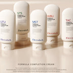 Row of Dermabell Formula Completion Cream bottles on a light background