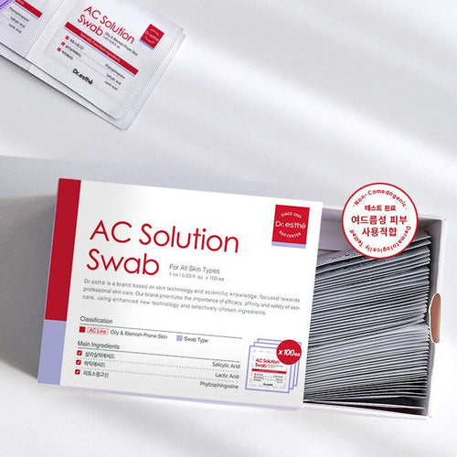 Box of Dr Esthe AC Solution Swabs with a white background