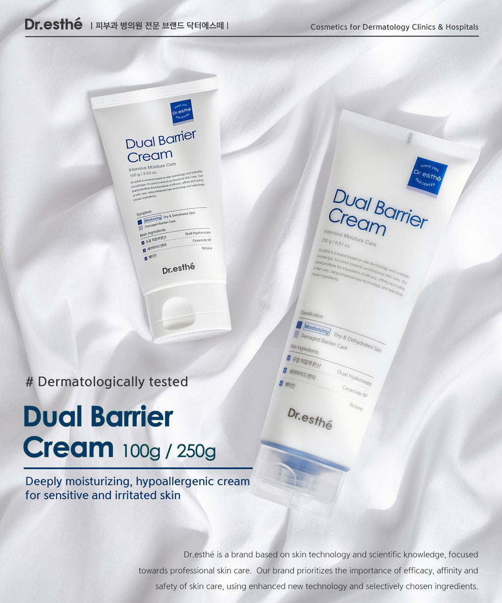 Dual barrier cream 100g/250g deeply moisturizing, hypoallergenic cream for sensitive and irritated skin. 