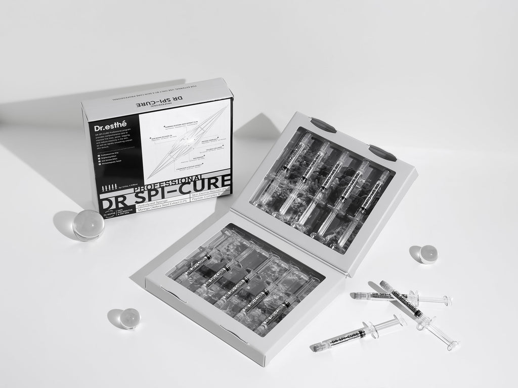 Dr. Spi-Cure product packaging with syringes on a white background
