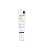 A tube of Sun Protection Cream with SPF 50+ PA+++, indicating high sun protection. The packaging is white with blue and red text detailing product information.