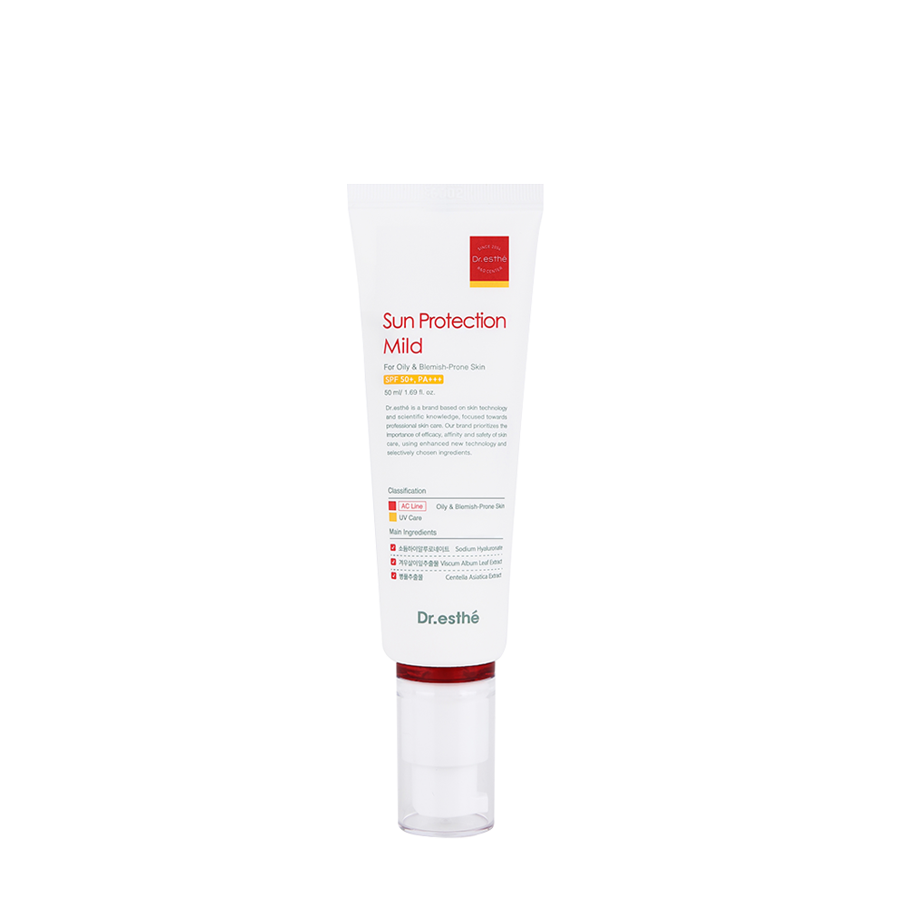 A tube of Sun Protection Mild SPF 50+ PA+++ with oil control