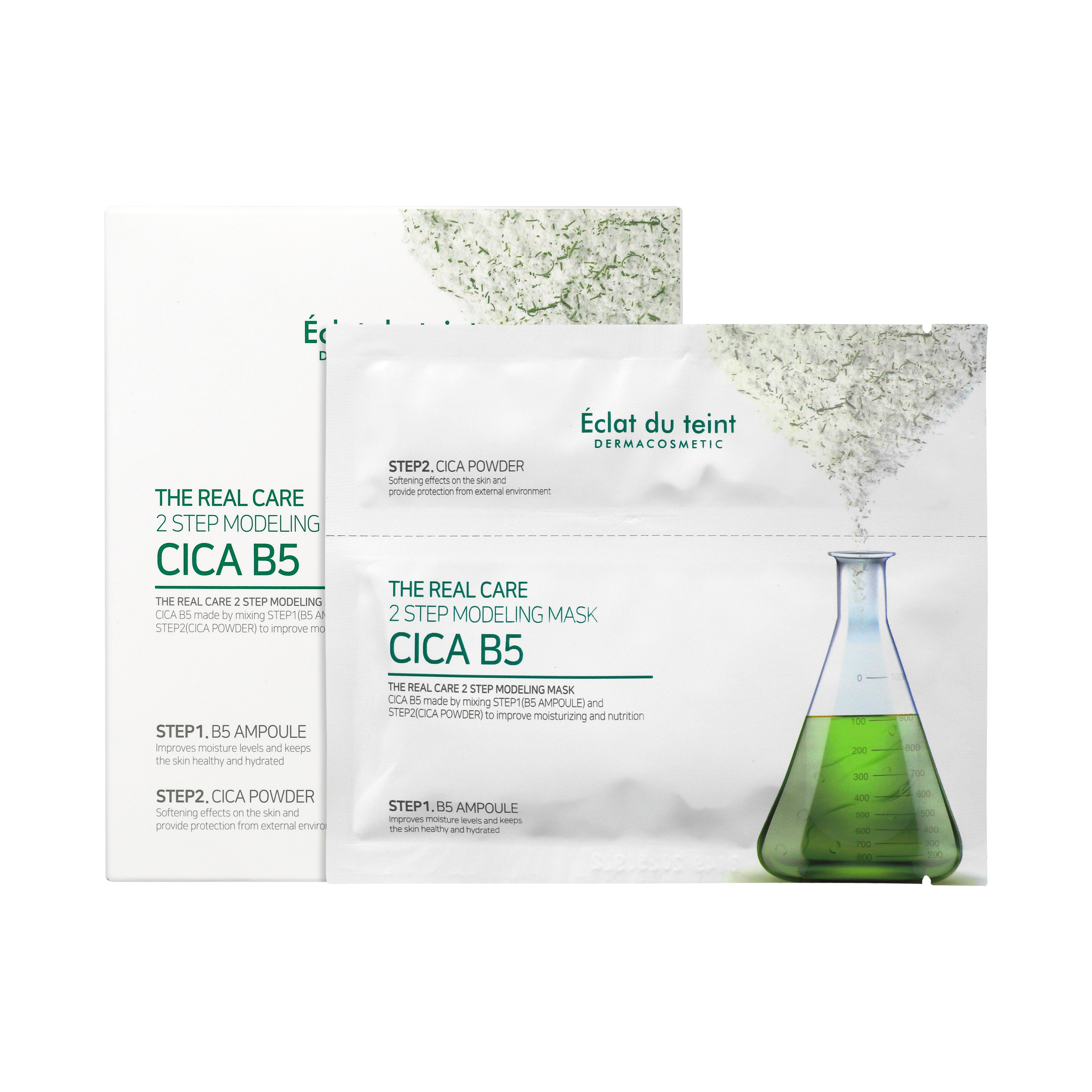 Éclat du teint The Real Care 2 Step CICA B5 Modeling mask 5 pcs
