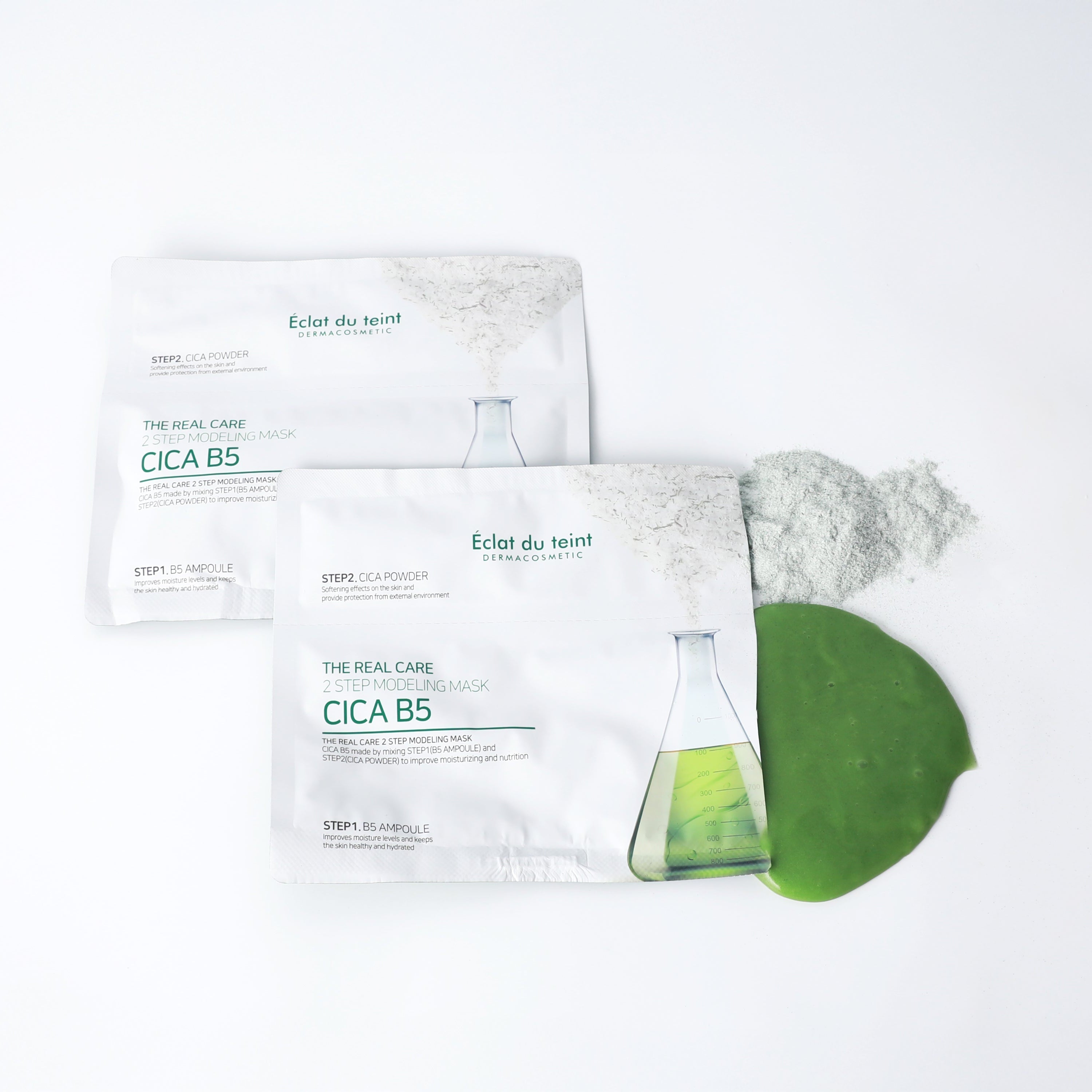 eclat du teint cica b5 the real care modeling mask on white background